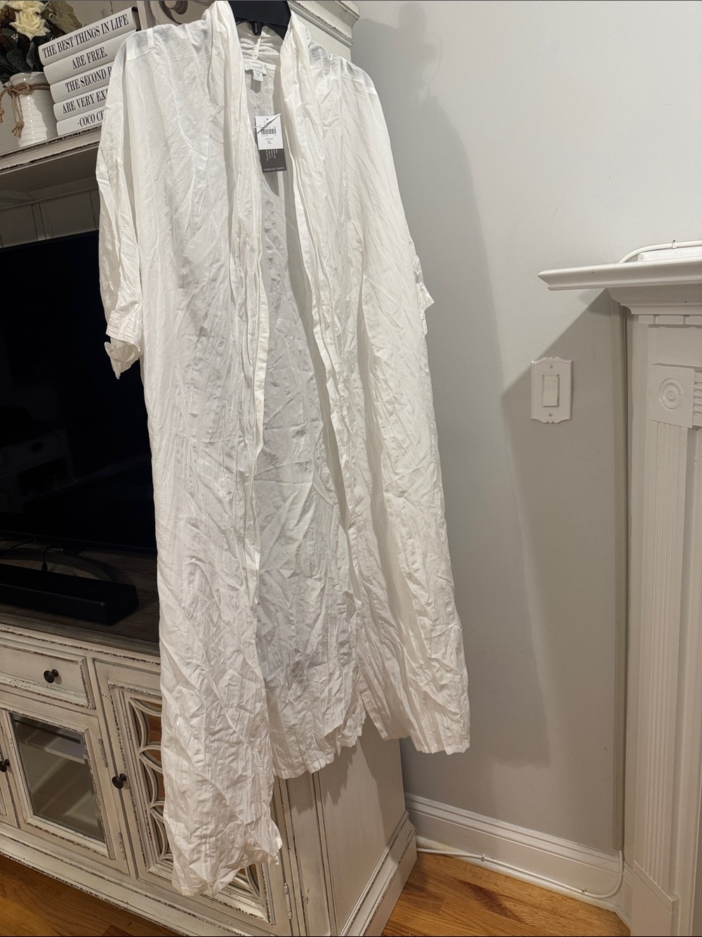 Pure Jill Cotton/Silk Crinkled Fabric Duster